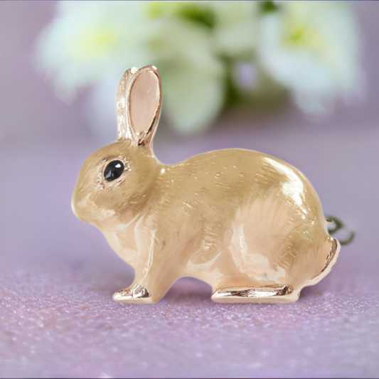 Rabbit Brooch - Emerald Aurora