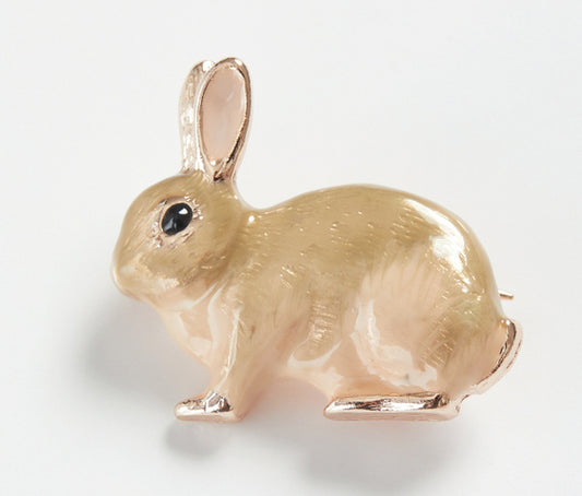 Rabbit Brooch - Emerald Aurora