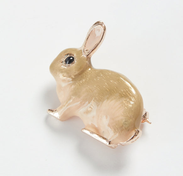 Rabbit Brooch - Emerald Aurora